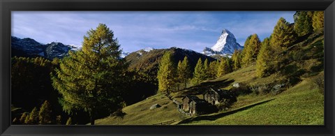 Framed Low angle view of a mountain peak, Matterhorn, Valais, Switzerland Print