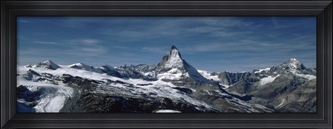 Framed Snow on mountains, Matterhorn, Valais, Switzerland Print