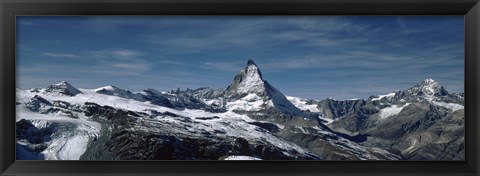 Framed Snow on mountains, Matterhorn, Valais, Switzerland Print