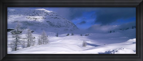 Framed Snowcapped mountain in a polar landscape, Simplon pass, Switzerland Print