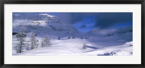 Framed Snowcapped mountain in a polar landscape, Simplon pass, Switzerland Print