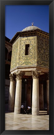 Framed Two people sitting in a mosque, Umayyad Mosque, Damascus, Syria Print