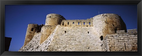 Framed Low angle view of a castle, Crac Des Chevaliers Fortress, Crac Des Chevaliers, Syria Print