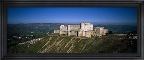 Framed High angle view of a fort, Crac Des Chevaliers Fortress, Crac Des Chevaliers, Syria Print