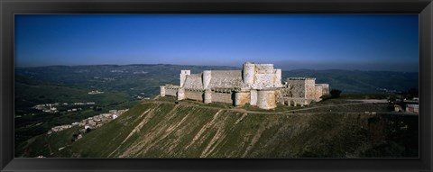 Framed High angle view of a fort, Crac Des Chevaliers Fortress, Crac Des Chevaliers, Syria Print