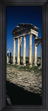 Framed Old ruins of a built structure, Entrance Columns, Apamea, Syria Print