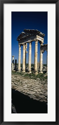 Framed Old ruins of a built structure, Entrance Columns, Apamea, Syria Print