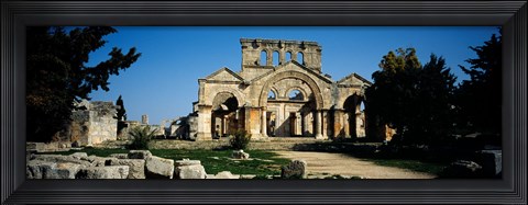 Framed Old ruins of a church, St. Simeon The Stylite Abbey, Aleppo, Syria Print