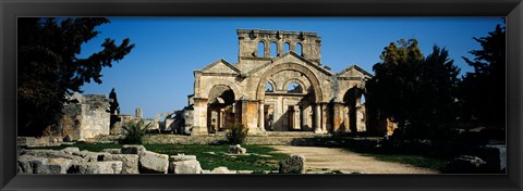 Framed Old ruins of a church, St. Simeon The Stylite Abbey, Aleppo, Syria Print