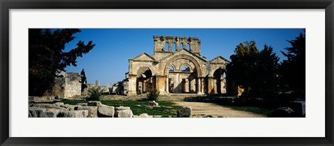 Framed Old ruins of a church, St. Simeon The Stylite Abbey, Aleppo, Syria Print