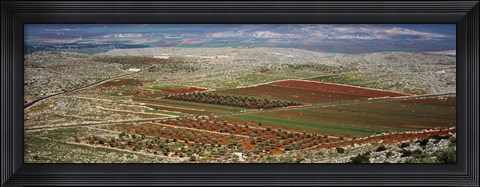 Framed Panoramic view of a landscape, Aleppo, Syria Print