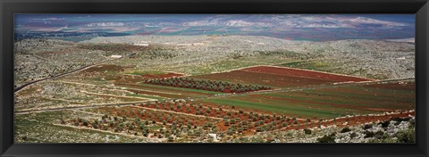 Framed Panoramic view of a landscape, Aleppo, Syria Print