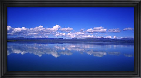 Framed Reflection of clouds in water, Olfusa, Iceland Print