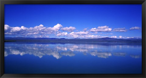 Framed Reflection of clouds in water, Olfusa, Iceland Print