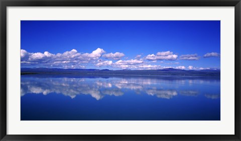 Framed Reflection of clouds in water, Olfusa, Iceland Print