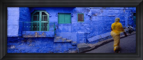 Framed Rear view of a woman walking on the street, Jodhpur, Rajasthan, India Print