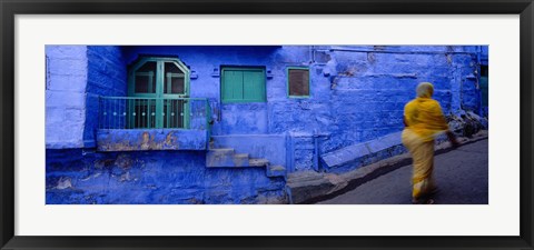 Framed Rear view of a woman walking on the street, Jodhpur, Rajasthan, India Print