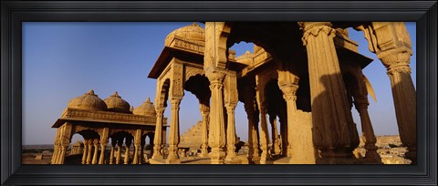 Framed Low angle view of monuments at a place of burial, Jaisalmer, Rajasthan, India Print