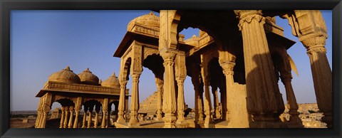 Framed Low angle view of monuments at a place of burial, Jaisalmer, Rajasthan, India Print