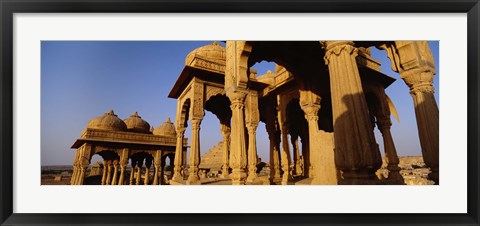 Framed Low angle view of monuments at a place of burial, Jaisalmer, Rajasthan, India Print
