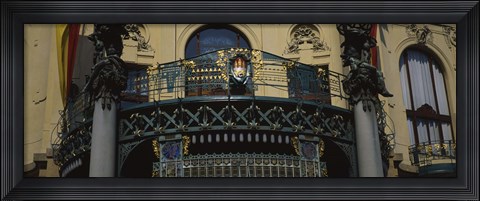 Framed Low angle view of the balcony of a government building, Municipal House, Prague, Czech Republic Print