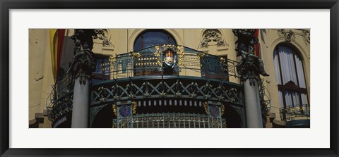 Framed Low angle view of the balcony of a government building, Municipal House, Prague, Czech Republic Print