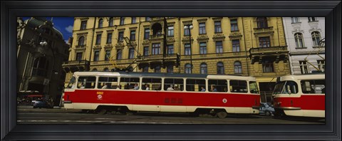 Framed Electric train on a street, Prague, Czech Republic Print