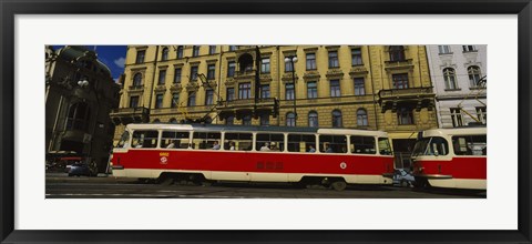 Framed Electric train on a street, Prague, Czech Republic Print