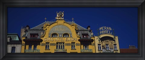 Framed High section view of a hotel, Grand Hotel Europa, Prague, Czech Republic Print