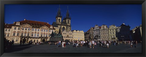 Framed Group of people at a town square, Prague Old Town Square, Old Town, Prague, Czech Republic Print