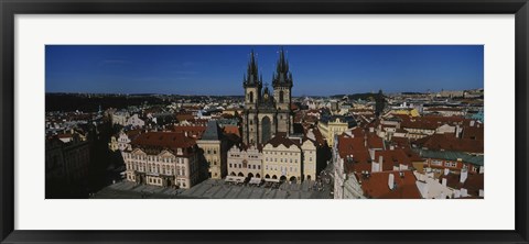 Framed High angle view of a cityscape, Prague Old Town Square, Old Town, Prague, Czech Republic Print