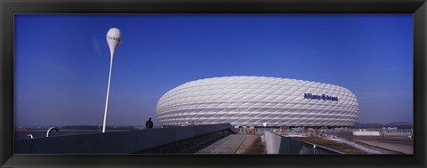 Framed Soccer stadium in a city, Allianz Arena, Munich, Bavaria, Germany Print