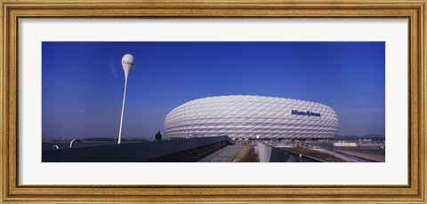 Framed Soccer stadium in a city, Allianz Arena, Munich, Bavaria, Germany Print