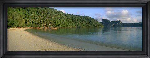 Framed Boat in the sea, Loh Dalam Bay, Phi Phi Islands, Thailand Print