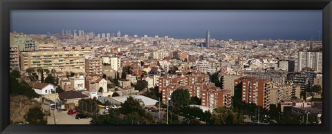 Framed High angle view of a city, Barcelona, Catalonia, Spain Print