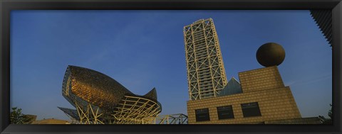 Framed Low angle view of a building, Olympic Port, Golden Whale, Barcelona, Catalonia, Spain Print