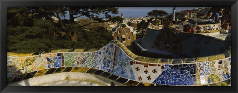 Framed Parc Guell, Barcelona, Catalonia, Spain Print