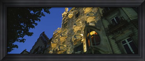 Framed Low angle view of a building, Casa Batllo, Barcelona, Catalonia, Spain Print