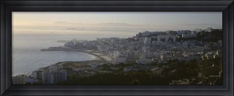 Framed Aerial view of a city, Bab El-Oued, Algiers, Algeria Print