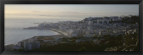 Framed Aerial view of a city, Bab El-Oued, Algiers, Algeria Print