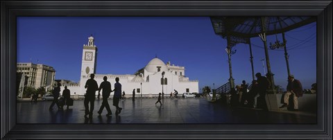 Framed Tourists walking in front of a mosque, Jamaa-El-Jedid, Algiers, Algeria Print
