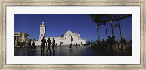 Framed Tourists walking in front of a mosque, Jamaa-El-Jedid, Algiers, Algeria Print