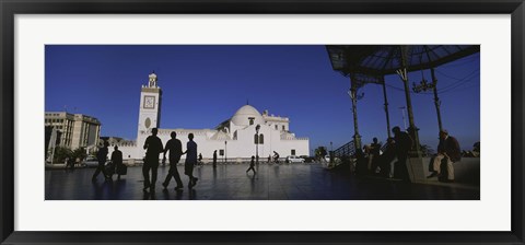 Framed Tourists walking in front of a mosque, Jamaa-El-Jedid, Algiers, Algeria Print