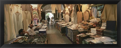 Framed Clothing stores in a market, Souk Al-Liffa, Tripoli, Libya Print