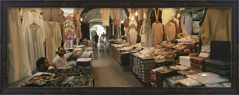 Framed Clothing stores in a market, Souk Al-Liffa, Tripoli, Libya Print