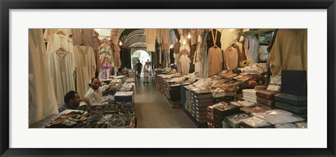 Framed Clothing stores in a market, Souk Al-Liffa, Tripoli, Libya Print