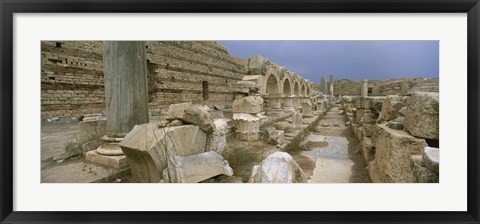 Framed Ruins of ancient Roman city, Leptis Magna, Libya Print