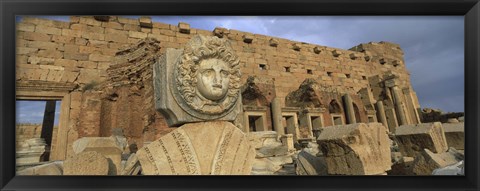 Framed Statue in an old ruined building, Leptis Magna, Libya Print