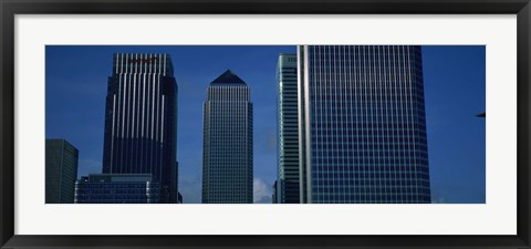 Framed Skyscrapers in a city, Canary Wharf, London, England Print