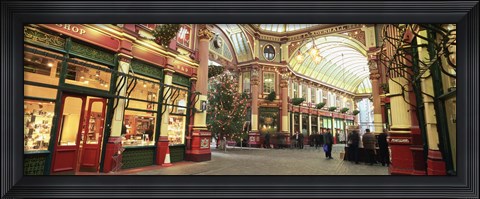 Framed Interiors of a market, Leadenhall Market, London, England Print